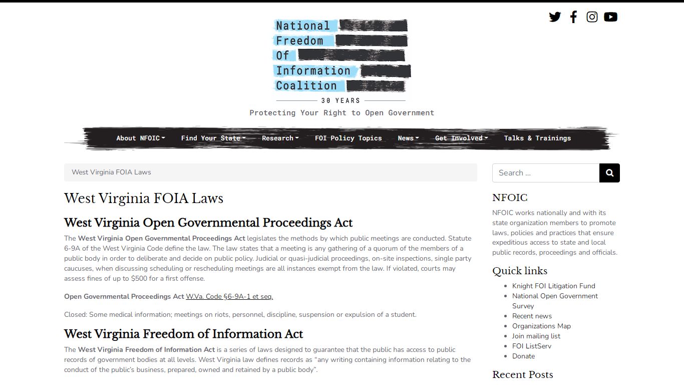 West Virginia FOIA Laws – National Freedom of Information ...